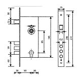 Корпус врезного замка Арико ЗВ-4 85мм                                                               