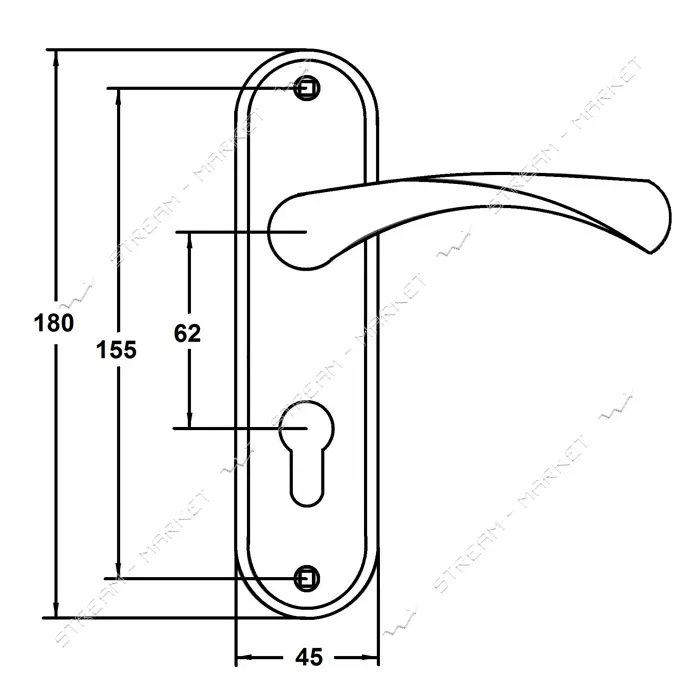 Ручка на планке Kedr AL MINI 61.323 G