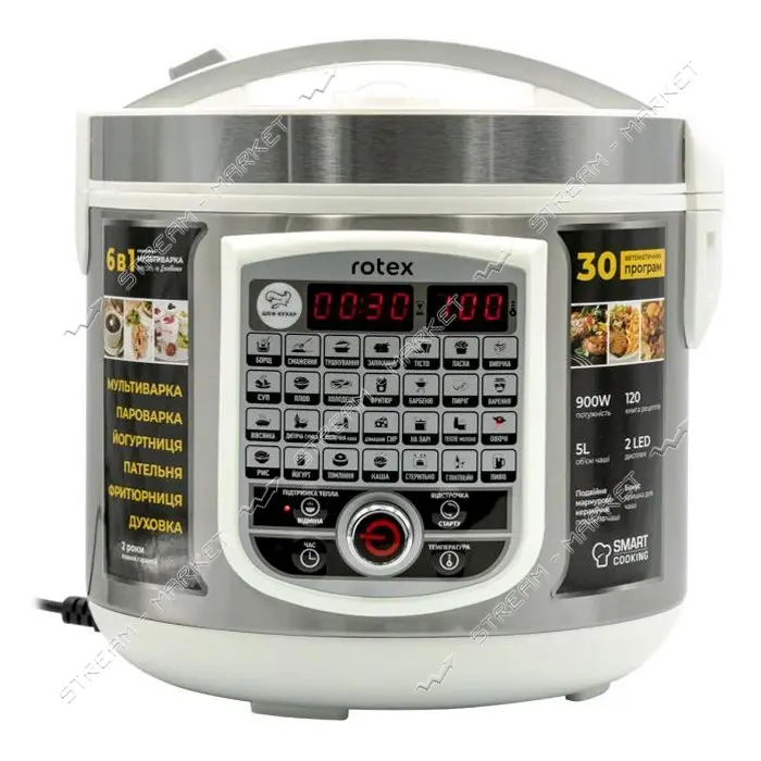 Мультиварка Rotex RMC505-W 900Вт 5л 30 программ антипригарная чаша