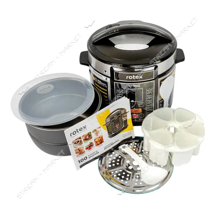 Мультиварка-скороварка Rotex REPC75-B 900Вт 5л 45 программ антипригарная чаша