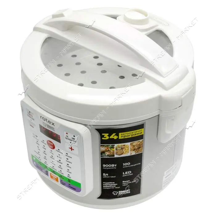 Мультиварка Rotex RMC532-W 900Вт 5л 31 программа мраморная чаша