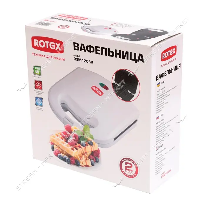 Вафельница Rotex RSM120-W 780Вт                                                                     