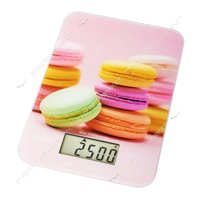 Весы кухонные Rotex RSK14-M macaron электронные 5кг ж/к дисплей механическое управление стекло