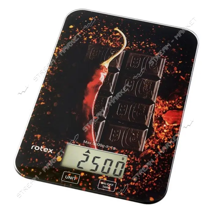 Весы кухонные Rotex RSK14-P pepper электронные 5кг ж/к дисплей механическое управление стекло