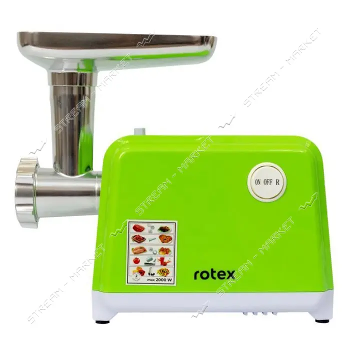Мясорубка Rotex RMG202-G 2000Вт реверс 3 диска для измельчения плюс насадки и терка