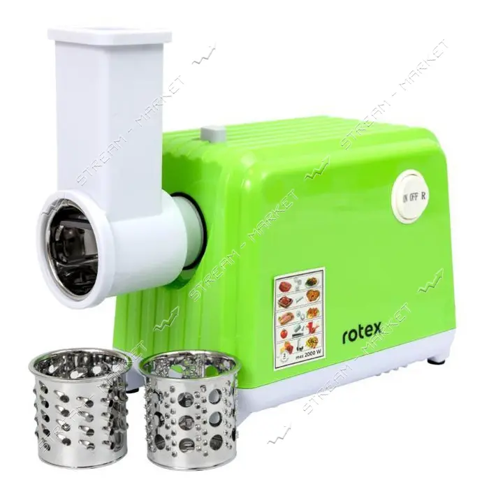 Мясорубка Rotex RMG202-G 2000Вт реверс 3 диска для измельчения плюс насадки и терка