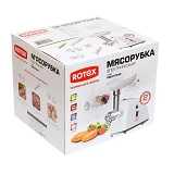 Мясорубка Rotex RMG100-W 1000Вт реверс 3 диска для измельчения плюс насадки