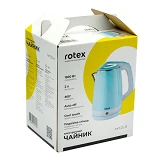 Электрочайник Rotex RKT25-B 1500Вт 2л пластик/нержавейка двойные стенки                             