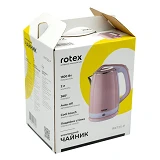 Электрочайник Rotex RKT25-P 1500Вт 2л пластик/нержавейка двойные стенки                             