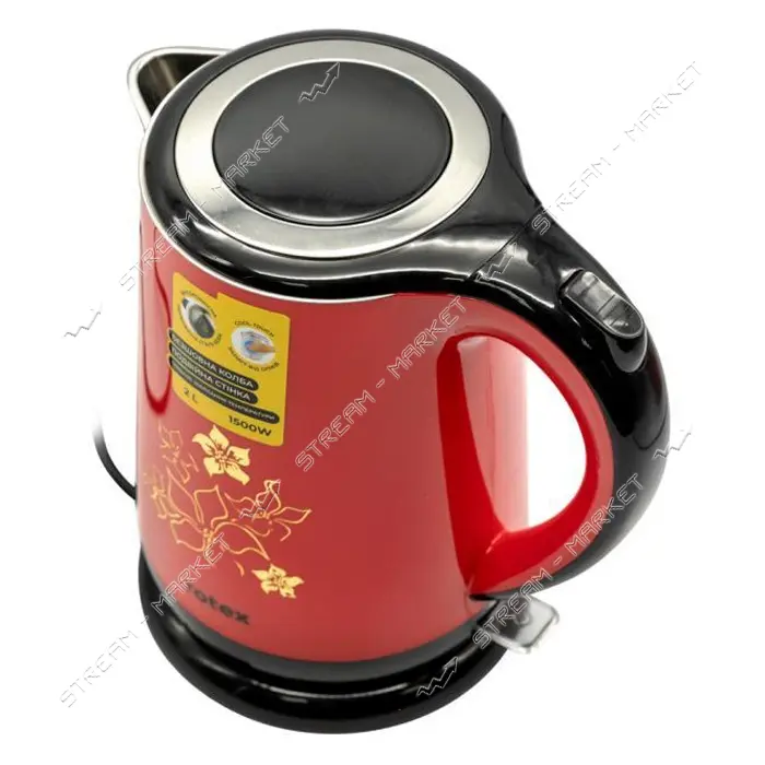 Электрочайник Rotex RKT26-R 1500Вт 2л пластик/нержавейка двойные стенки                             
