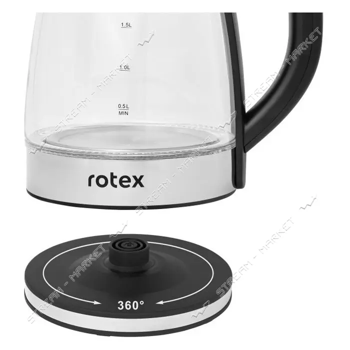 Электрочайник Rotex RKT91-GS 1500Вт 1.8л стекло