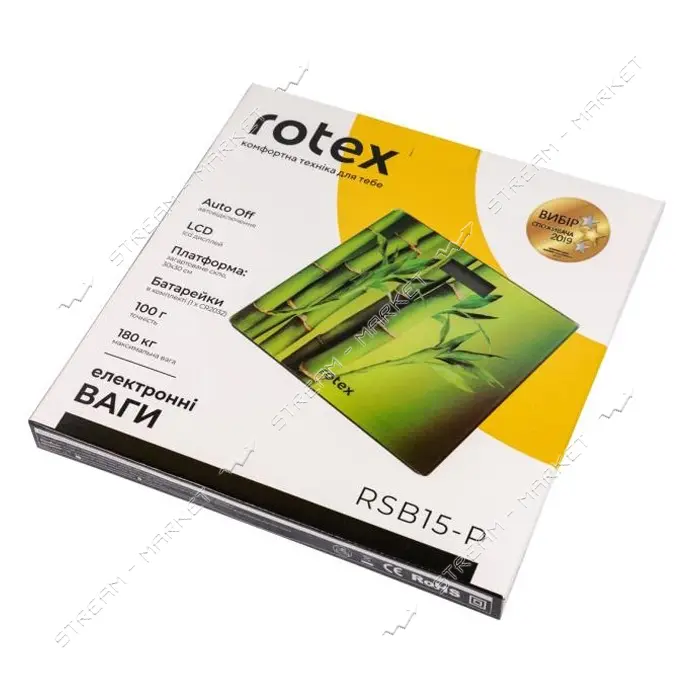 Весы напольные Rotex RSB15-P электронные 180кг ж/к дисплей стекло