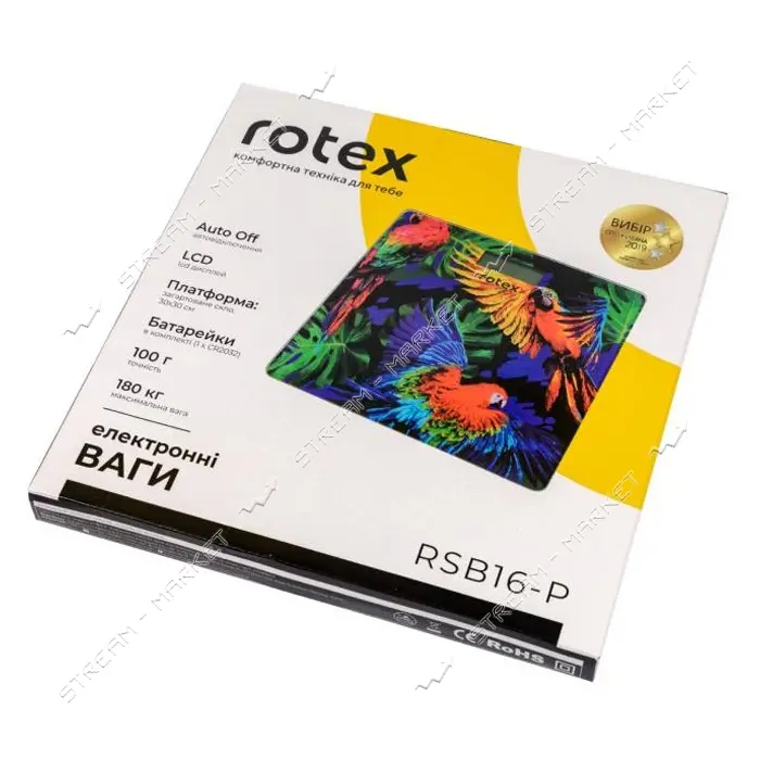 Весы напольные Rotex RSB16-P электронные 180кг ж/к дисплей стекло                                   