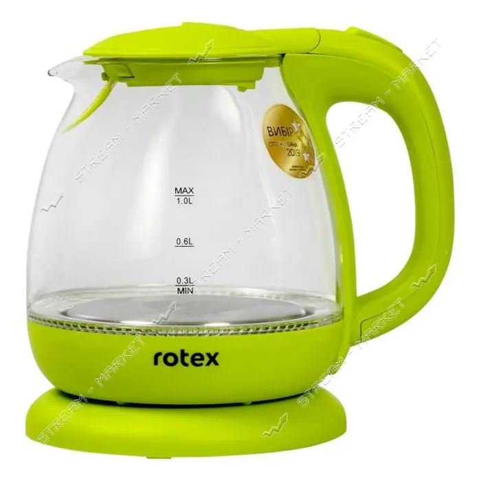 Электрочайник Rotex RKT80-GP 1100Вт 1л стекло