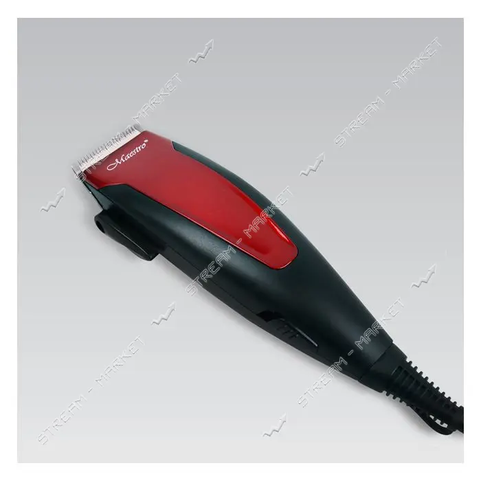 Машинка для стрижки Maestro MR-656C-RED 15Вт 4 насадки 3мм 6мм 9мм 12мм лезвие керамика