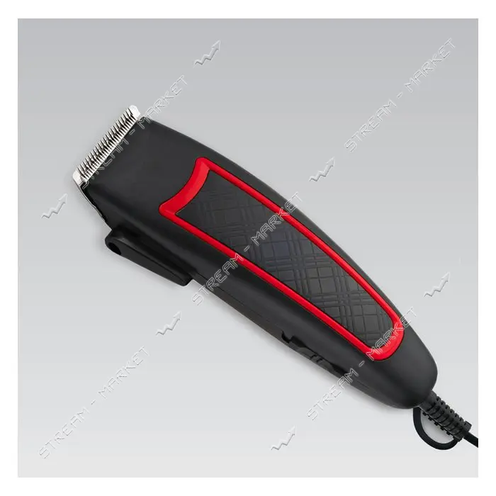 Машинка для стрижки Maestro MR-657C-RED 15Вт 4 насадки 3мм 6мм 9мм 12мм лезвие керамика             