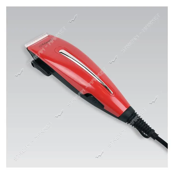 Машинка для стрижки Maestro MR-652C-RED 15Вт 4 насадки 3мм 6мм 9мм 12мм лезвие керамика             