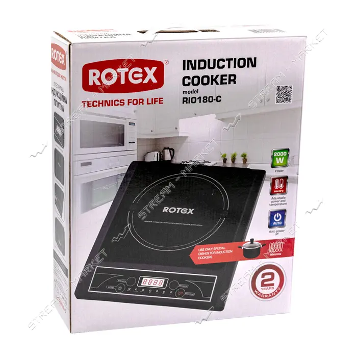Электроплита индукционная Rotex RIO180-C 1400Вт                                                     