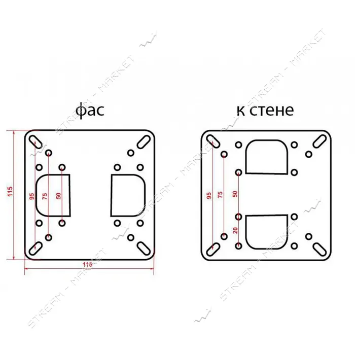 Кронштейн для ТВ Квадо К-22 черный