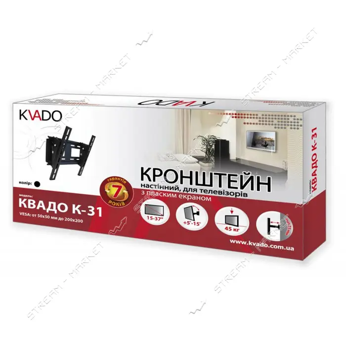 Кронштейн для ТВ Квадо К-31 черный