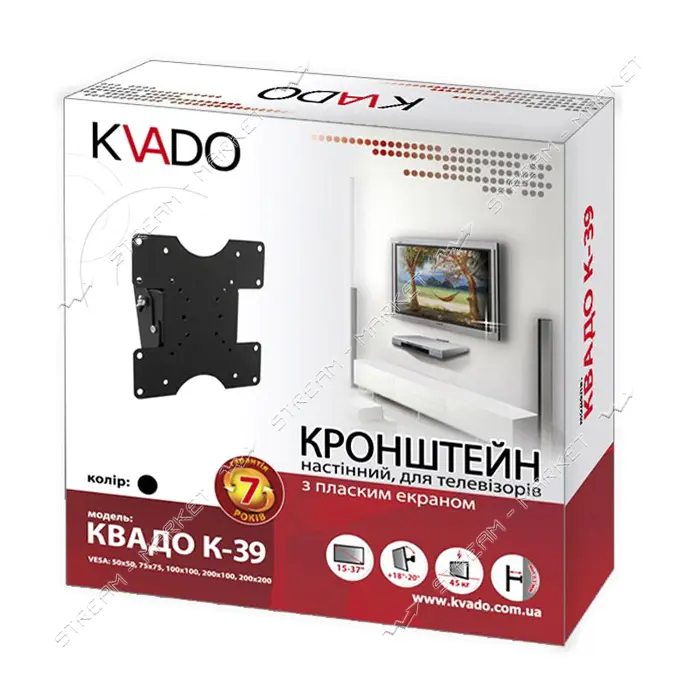 Кронштейн для ТВ Квадо К-39 черный