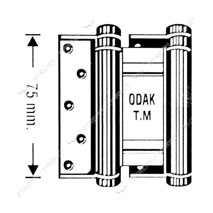 Петля стальная Odak 29 75мм 2шт никель
