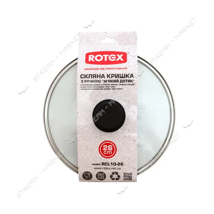 Крышка стеклянная Rotex RCL10-26 d=26см