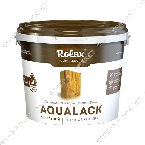 Лак панельный Ролакс Aqualack акриловый водно-дисперсионный 3л