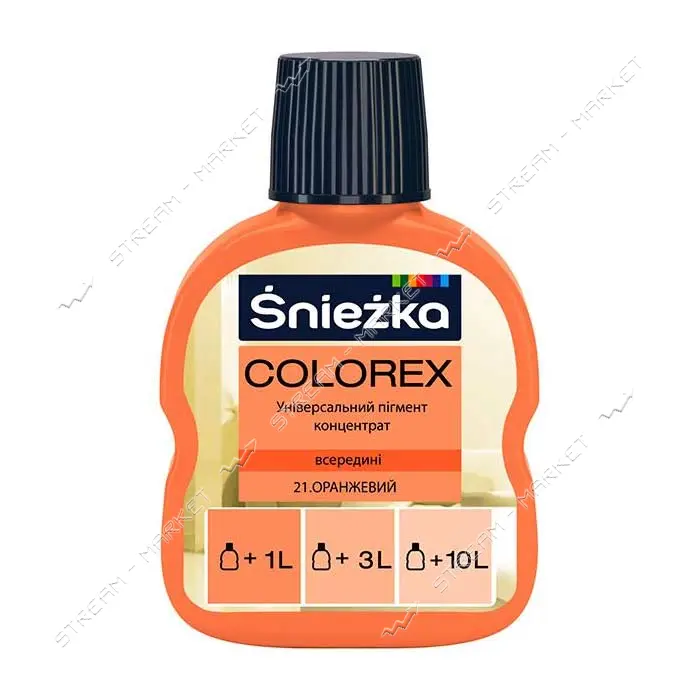 Пигмент для водоэмульсионной краски Sniezka Colorex 21 100мл оранжевый                              