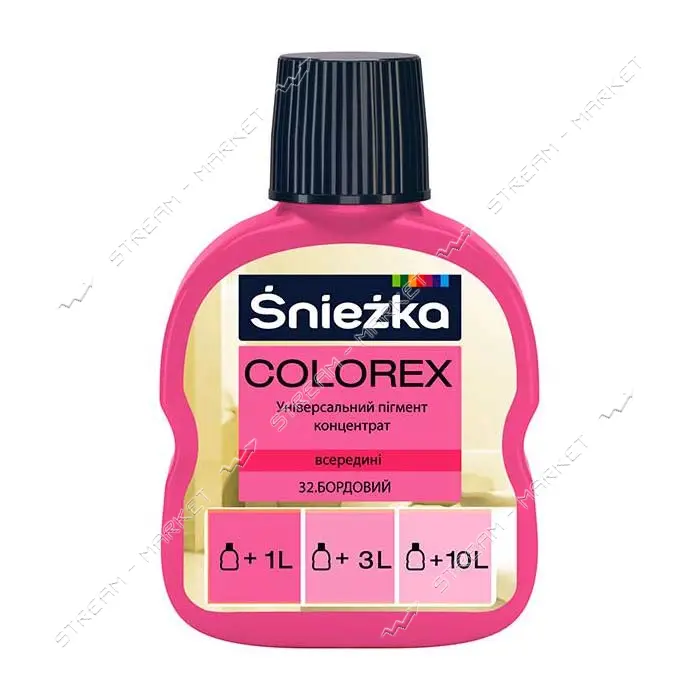 Пигмент для водоэмульсионной краски Sniezka Colorex 32 100мл бордовый                               