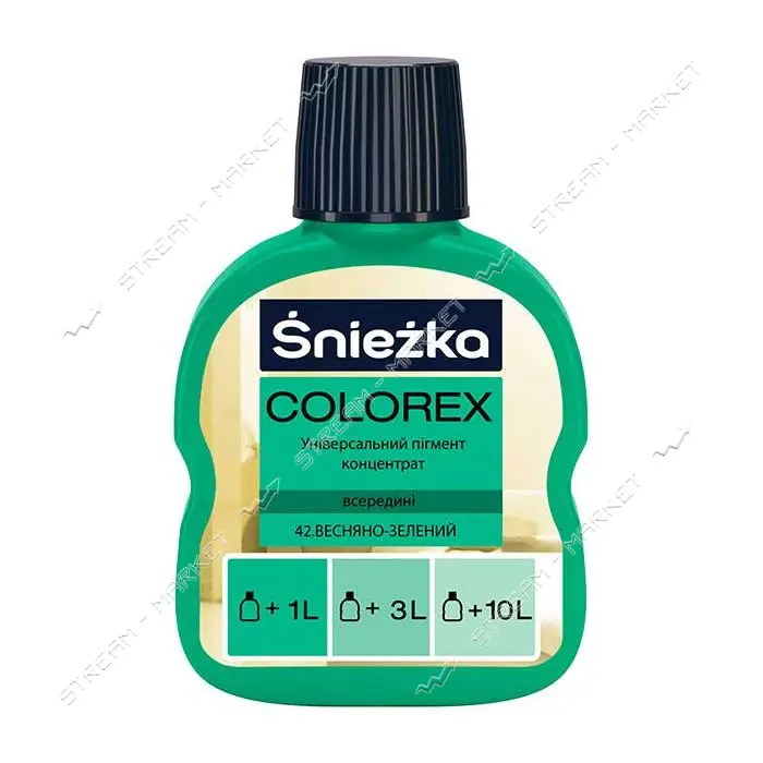 Пигмент для водоэмульсионной краски Sniezka Colorex 42 100мл весенний зеленый                       