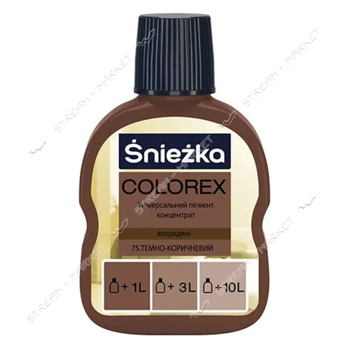 Пигмент для водоэмульсионной краски Sniezka Colorex 75 100мл темно-коричневый                       