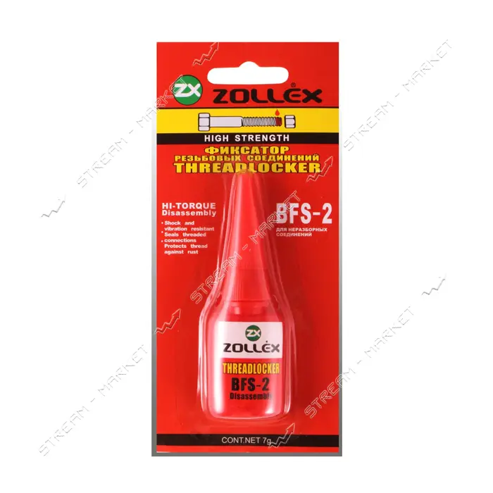 Фиксатор соединения резьбы Zollex BFS-2 10г красный                                                 
