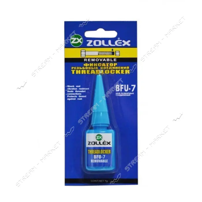 Фиксатор соединения резьбы Zollex BFU-7 50г синий                                                   