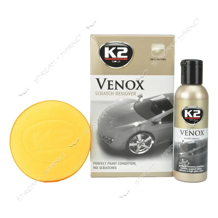 Полироль для кузова молочко с губкой K2 К20205 Venox 180мл