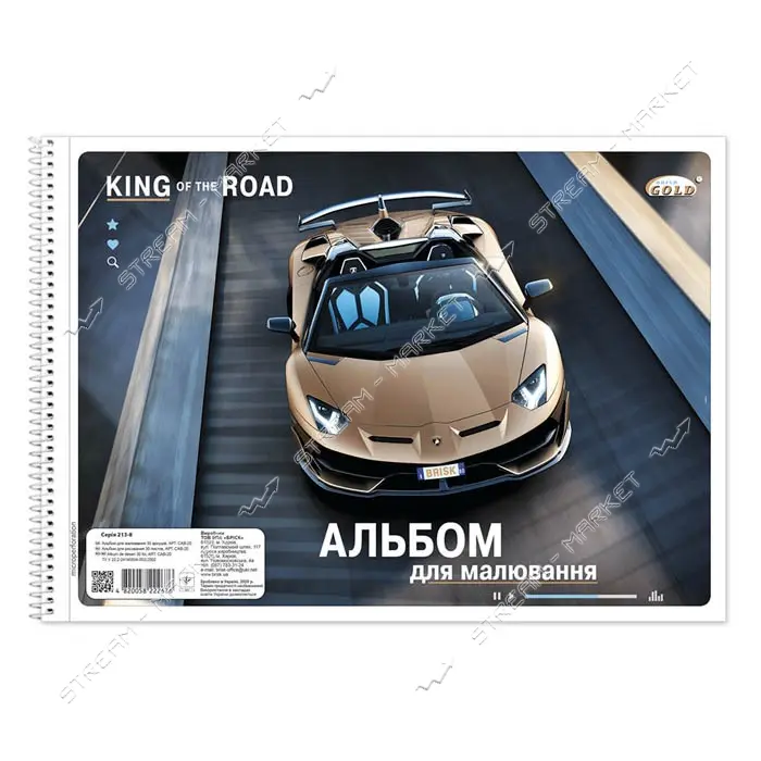 Альбом Gold Brisk САВ-20 на спирали 30 листов 6 дизайнов