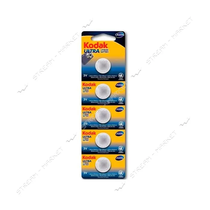 Батарейка Kodak литиевая CR 2016 5шт блистер                                                        