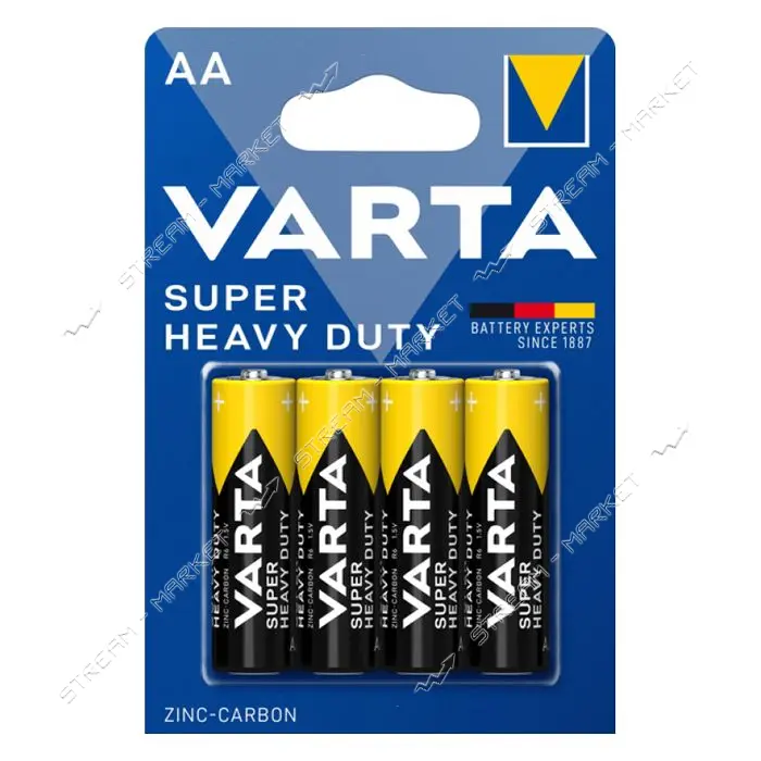 Батарейка VartaSuper Heavy Duty солевая AA/R06 4 шт блистер