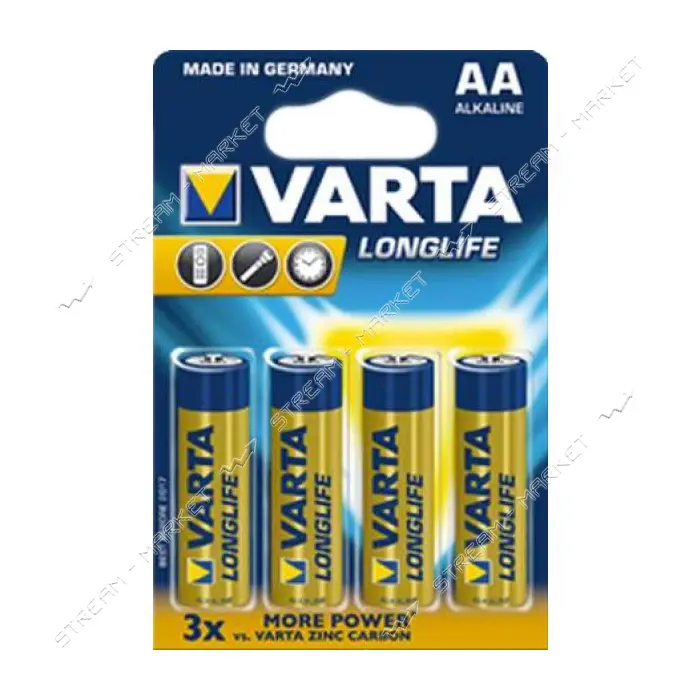 Батарейка Varta LongLife щелочная AA/LR06 блистер 4 шт