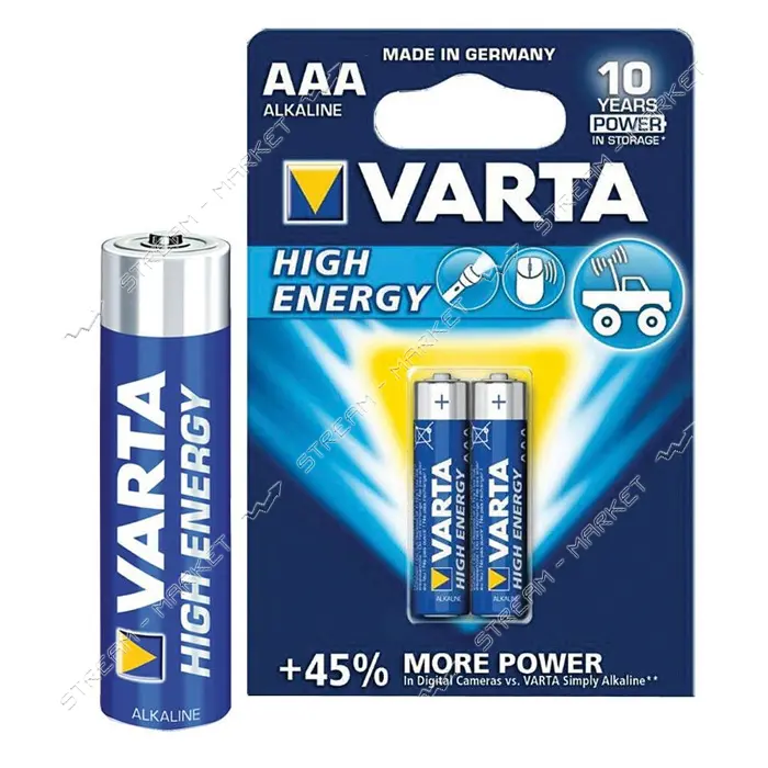 Батарейка Varta High Energy щелочная AAA/LR03 блистер 4 шт                                          
