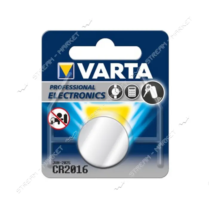 Батарейка Varta литиевая CR 2016 3V круглая блистер 1шт                                             