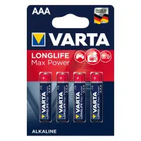 Батарейка Varta LongLife Max Power щелочная AAA/LR03 микропальчик блистер 4шт                       