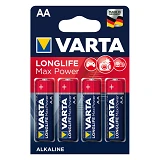 Батарейка Varta LongLife Max Power щелочная AA/LR06 пальчик блистер 4шт                             