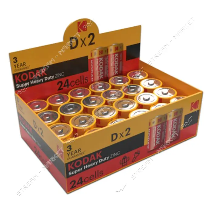 Батарейка Kodak Extra Heavy Duty солевая D/R20 "большой бочонок" 2шт