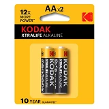 Батарейка Kodak XtraLife alk щелочная AA/LR06 пальчиковая блистер 2шт                               