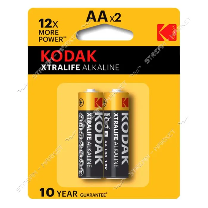 Батарейка Kodak XtraLife alk щелочная AA/LR06 пальчиковая блистер 2шт                               