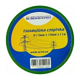 Изолента ПВХ Аcko 19x0.13мм 10м желто-зеленая                                                       