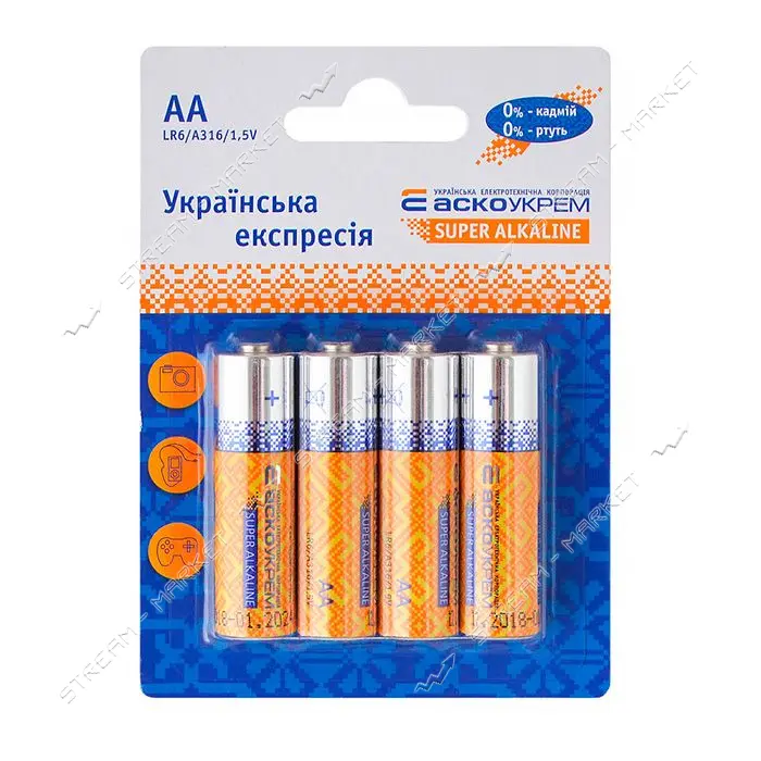 Батарейка Аcko щелочная AA/LR06 пальчик на блистере 4шт