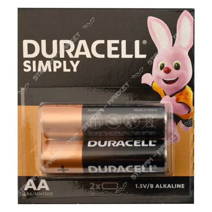 Батарейка Duracell щелочная АА/LR06 "пальчик" отрывной блистер 20шт
