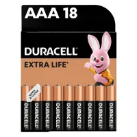 Батарейка Duracell щелочная ААА/LR03 микропальчик 18шт коробка                                      